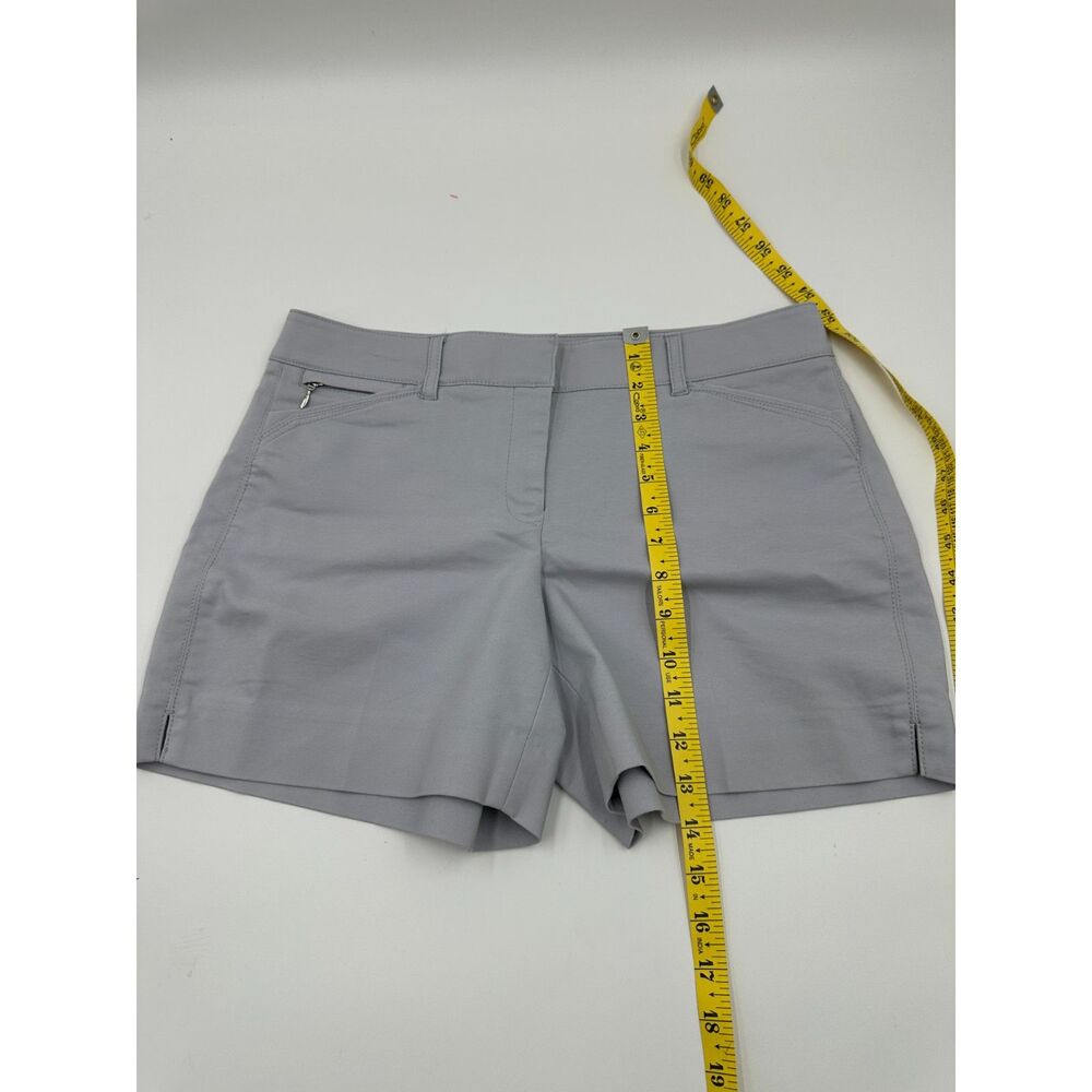 White House Black Market Women's Chino Shorts Sz 6 w/ Pockets Belted Grey - Picture 6 of 6